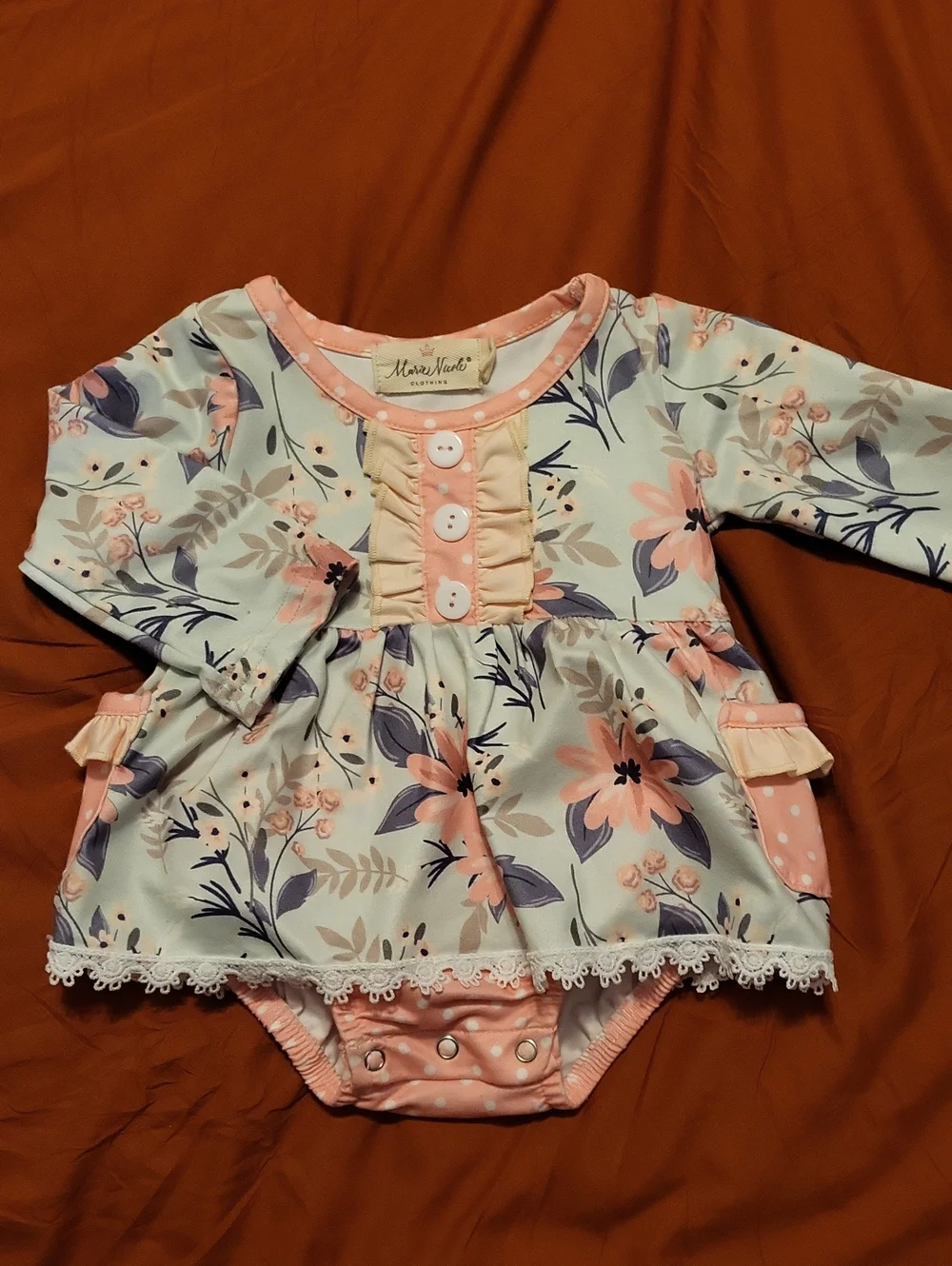 Marie Nicole Floral Baby Romper